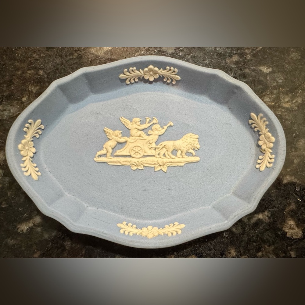 Wedgwood Blue and Cream Oval Dish